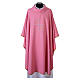 Alpha and Omega chasuble in pink with gold and silver embroidery s1