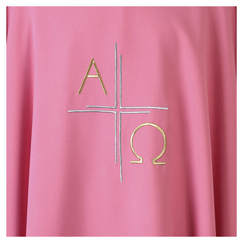 Casula Alpha e Omea rosa ricami oro e argento 2