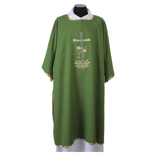 Dalmatic with silver cross and golden wheat and vine embroidery 4