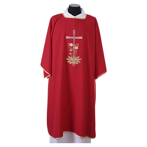 Dalmatic with silver cross and golden wheat and vine embroidery 5