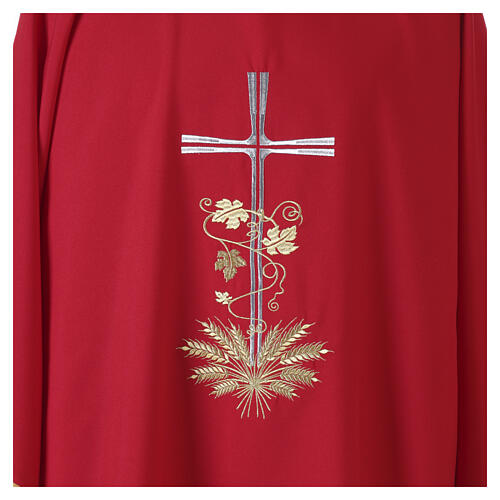 Dalmatic with silver cross and golden wheat and vine embroidery 6