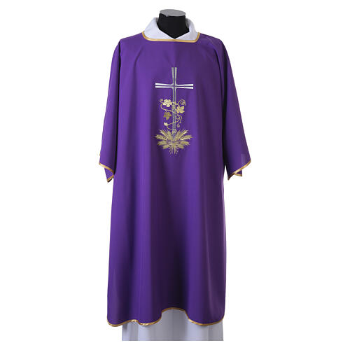 Dalmatic with silver cross and golden wheat and vine embroidery 9