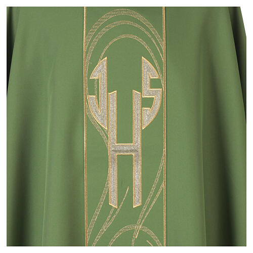 Casula con fascione centrale lettere IHS dorato 3