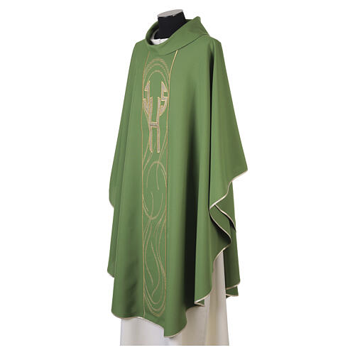 Chasuble with central band and golden IHS letters 10