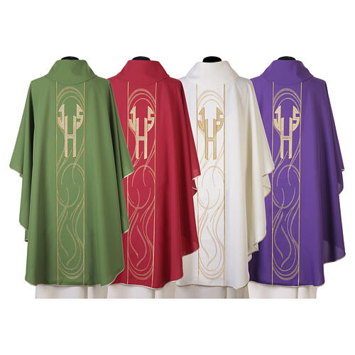 Chasuble with central band and golden IHS letters 14