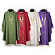 Chasuble with central band and golden IHS letters s1