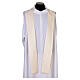 Ivory damask Marian chasuble with gold and blue embroidery s7