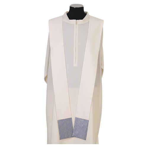 Marian chasuble with brocade panels and blue-and-gold embroidery 9