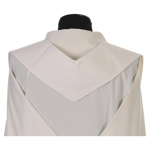 Chasuble mariale broderie et tissu brocart détails or et bleu 10