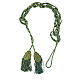 Green and Gold Priest Rope Cincture with Medal Bow 5 m s2