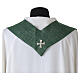 Chasuble with JHS orphrey and gold floral embroidery in frescolana s11