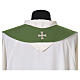 Reversible priest stole, green and white, with grapevine motif s7