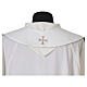 Reversible priest stole, green and white, with grapevine motif s8