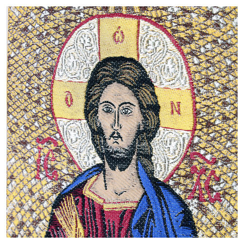 Stola sacerdotale con ricamo Cristo Pantocratore e tessuto effetto mosaico 5