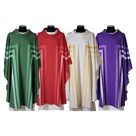 Chasuble with Stylized Cross in Polyester, Vebi Confezioni
