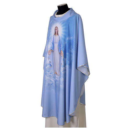 Casulla Virgen Milagrosa azul Confezioni Vebi 4