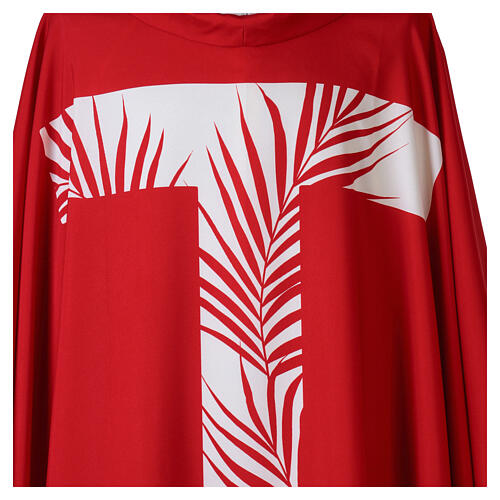 Red Chasuble with Printed Palm Motif, Vebi Confezioni 3