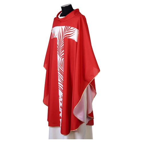 Red Chasuble with Printed Palm Motif, Vebi Confezioni 4
