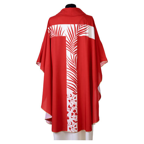 Red Chasuble with Printed Palm Motif, Vebi Confezioni 6