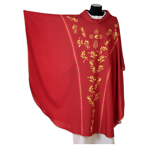 Casulla Vebi Confezioni Paloma Espíritu Santo y motivos florales 3