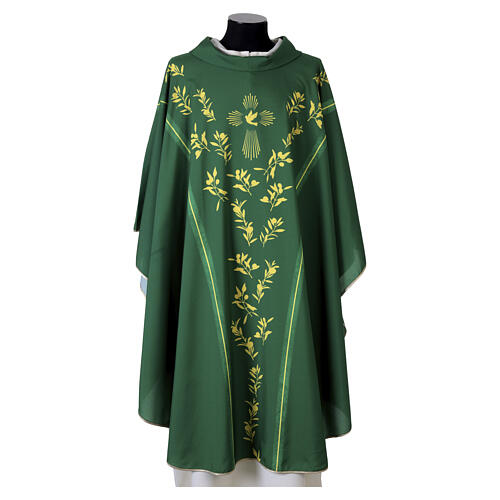 Casulla Vebi Confezioni Paloma Espíritu Santo y motivos florales 4