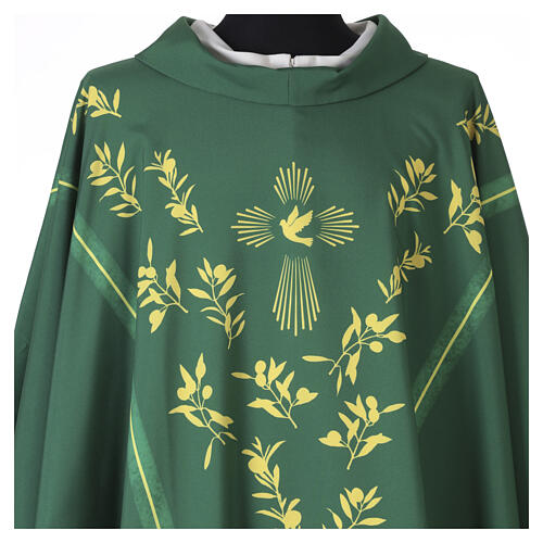 Casulla Vebi Confezioni Paloma Espíritu Santo y motivos florales 5