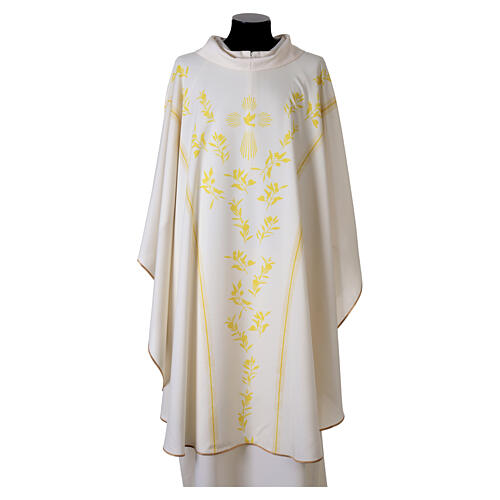 Casulla Vebi Confezioni Paloma Espíritu Santo y motivos florales 8