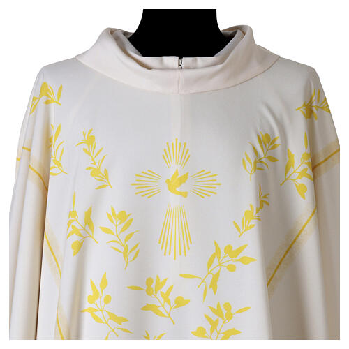 Casulla Vebi Confezioni Paloma Espíritu Santo y motivos florales 9