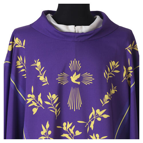 Casulla Vebi Confezioni Paloma Espíritu Santo y motivos florales 11
