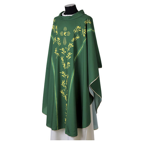 Casulla Vebi Confezioni Paloma Espíritu Santo y motivos florales 12