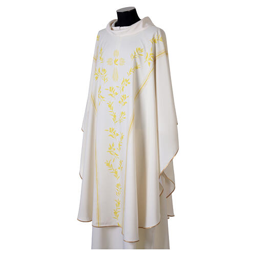 Casulla Vebi Confezioni Paloma Espíritu Santo y motivos florales 15