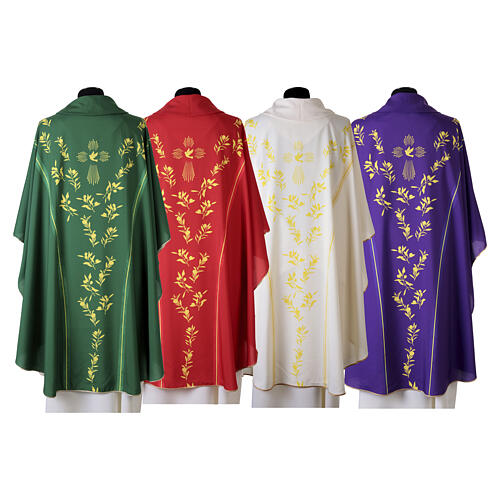 Casulla Vebi Confezioni Paloma Espíritu Santo y motivos florales 16