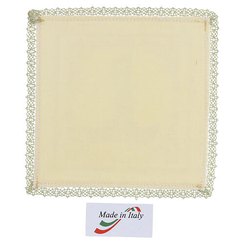 Palla copricalice decori oro e marrone Francescana 18x18 cm cotone  3