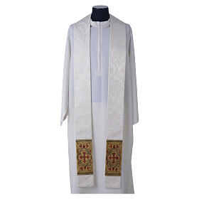 Slabbinck priest stole with gold brocade galloon and floral scrolls