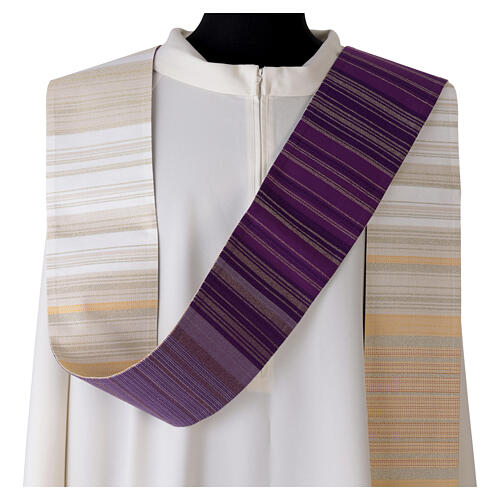 Estola bicolor Slabbinck marfil violeta de viscosa 3