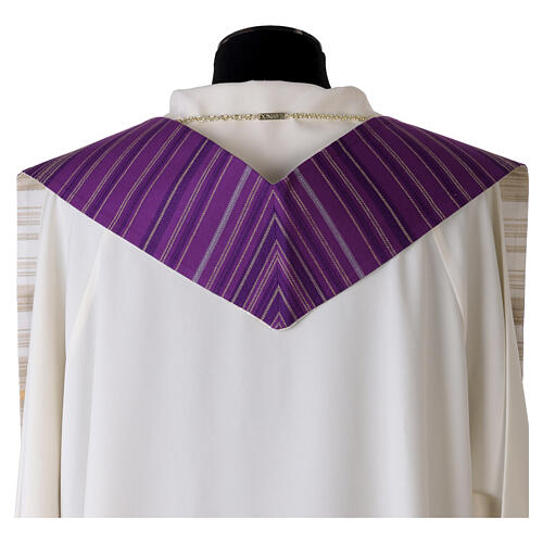 Estola bicolor Slabbinck marfil violeta de viscosa 11