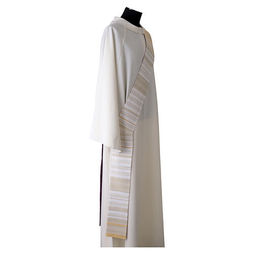 Estola diaconal bicolor marfim e violeta Slabbinck viscose 9