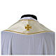 Estola de raso sacerdotal Gamma bordado dorado  floral con orlas s5