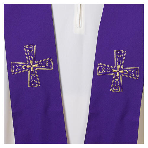Estola sacerdotal bordada con cruz dorada Gamma 2