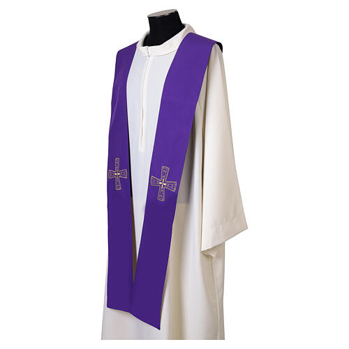Estola sacerdotal bordada con cruz dorada Gamma 3