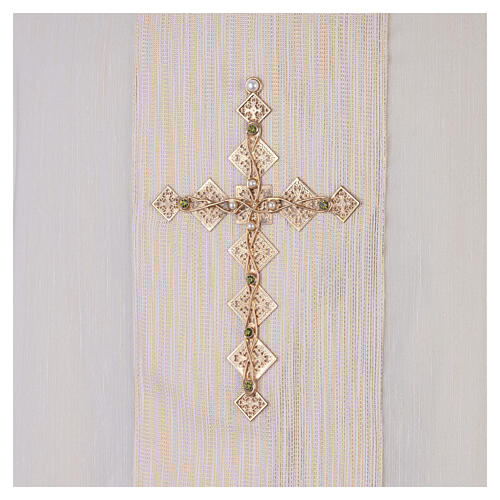 Ivory Silk Chasuble with Galloon and Metal Cross, Vebi Confezioni 3