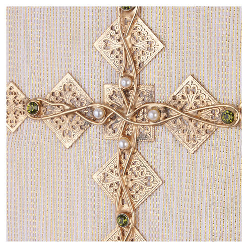 Ivory Silk Chasuble with Galloon and Metal Cross, Vebi Confezioni 5