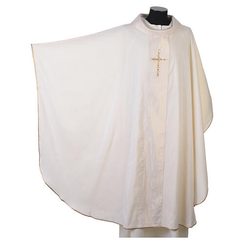 Ivory Silk Chasuble with Galloon and Metal Cross, Vebi Confezioni 6