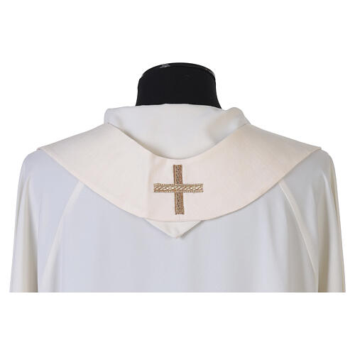 Ivory Silk Chasuble with Galloon and Metal Cross, Vebi Confezioni 9