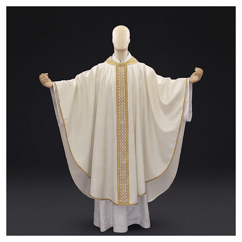 Casula esclusiva stolone intrecciato oro 100% lana lurex Atelier Sirio 7