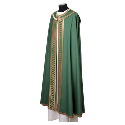 Piviale esclusivo scudo con croce e stoloni intrecciati 100% lana lurex Atelier Sirio 5