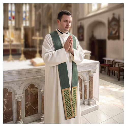 Stola sacerdotale intreccio dorato Atelier Sirio in esclusiva misto cotone 2