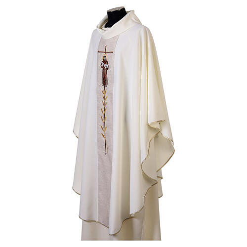 Casula con gallone juta ricamo San Francesco 100% poliestere 4