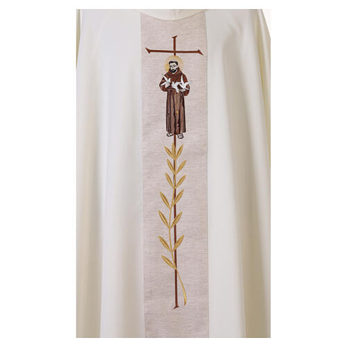 Casula con gallone juta ricamo San Francesco 100% poliestere 5