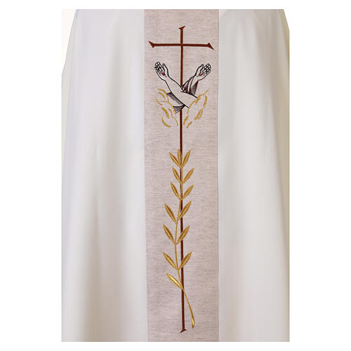 Casula con gallone juta ricamo San Francesco 100% poliestere 6